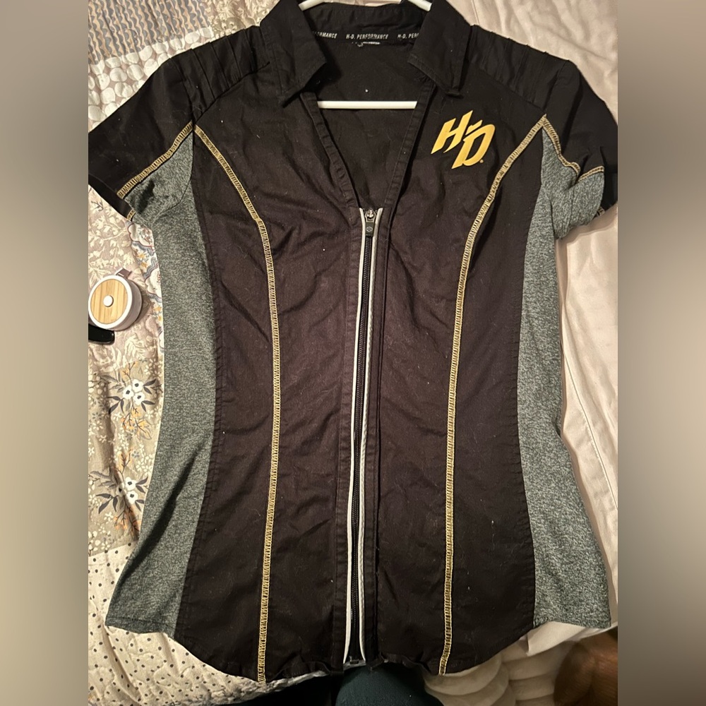 Harley Davidson Zip-Up Y2K Shirt